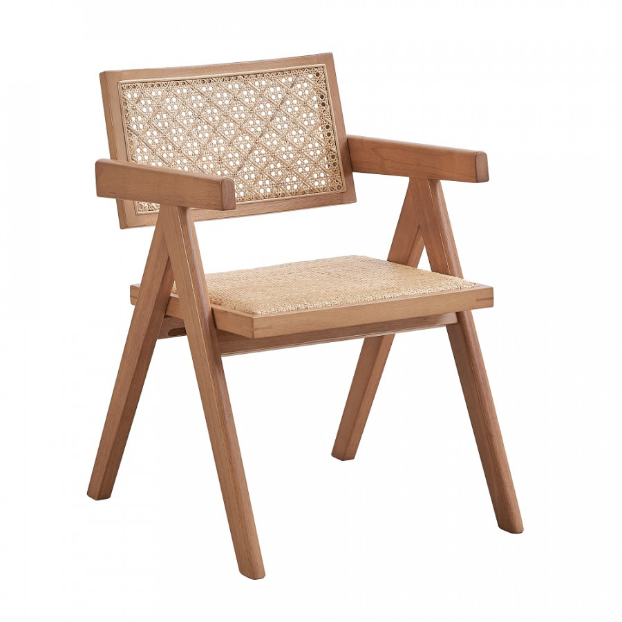 ACME - Velentina Arm Chair (Set of 2) in Rattan/Natural