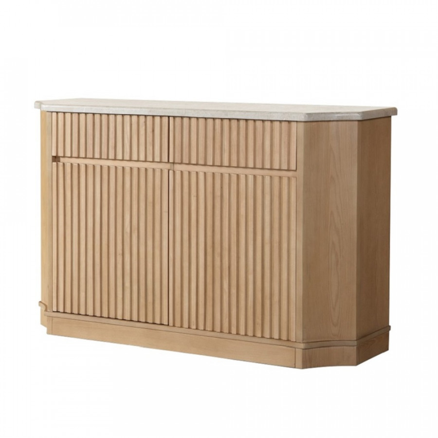ACME - Qwin Server with Marble Top in Marble Top/Oak