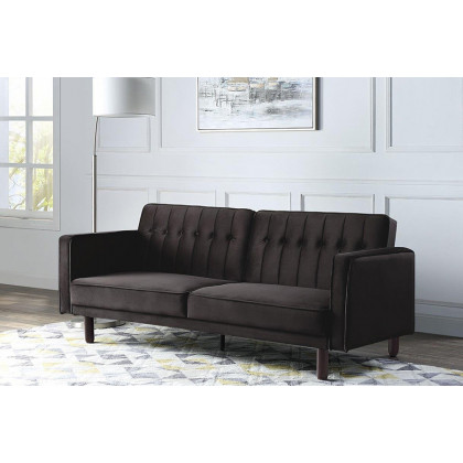 ACME Qinven Adjustable Sofa - Dark Brown Velvet