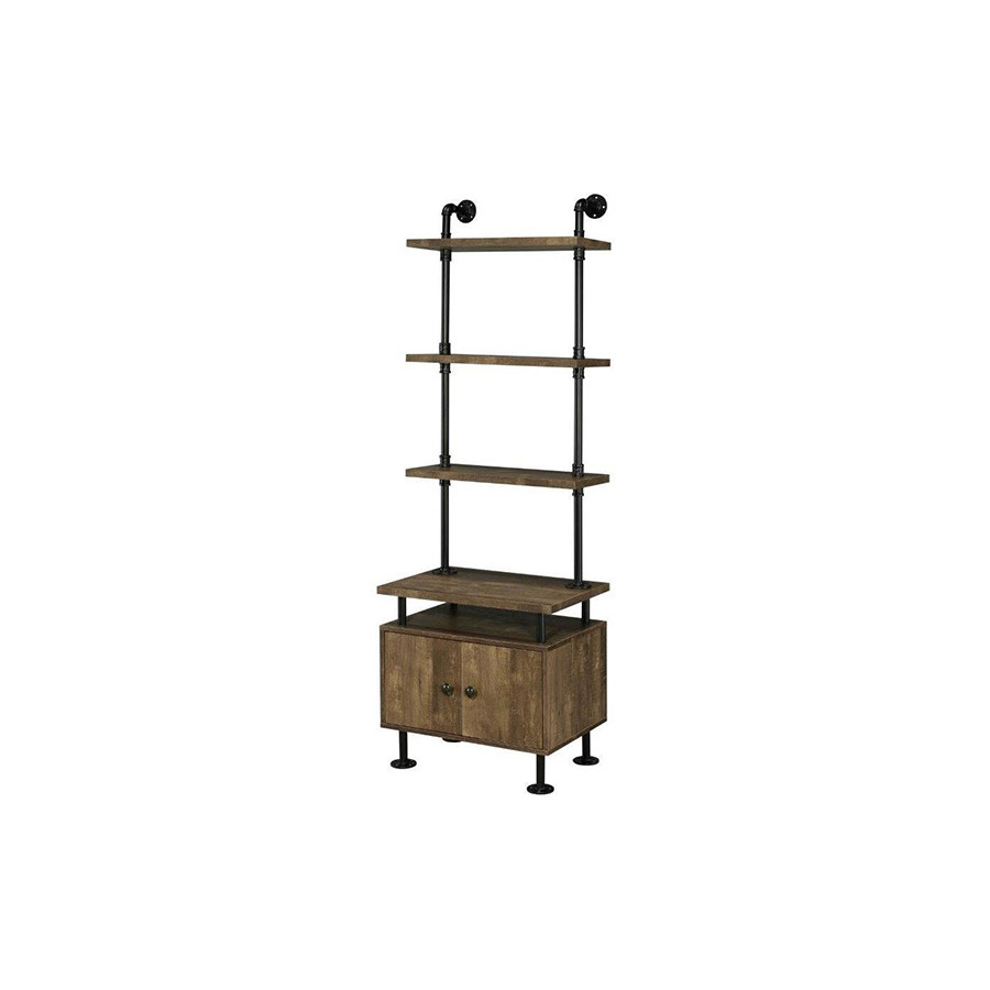 ACME - Ensata II TV Stand Side Pier in Rustic Oak/Black