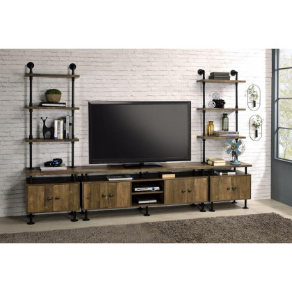 ACME - Ensata II TV Stand Side Pier in Rustic Oak/Black