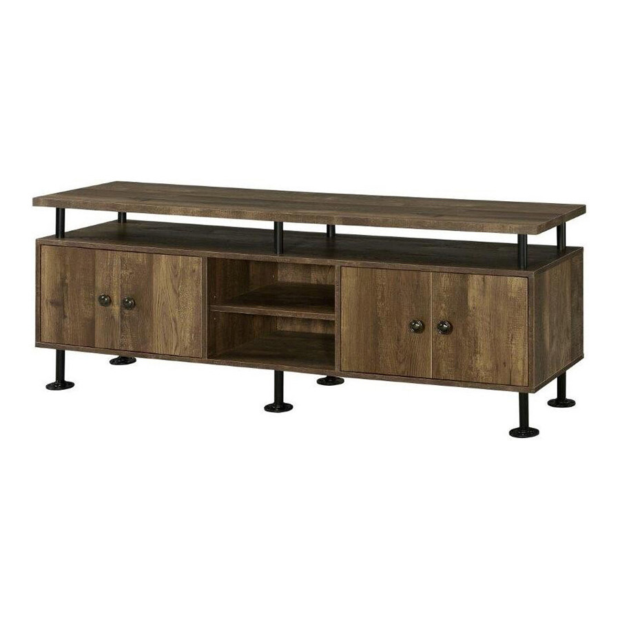 ACME - Ensata II TV Stand in Rustic Oak/Black