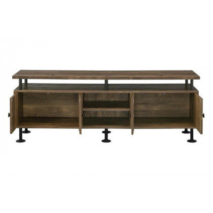 ACME - Ensata II TV Stand in Rustic Oak/Black