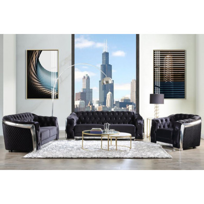 ACME - Pyroden Chair in Black/Chrome