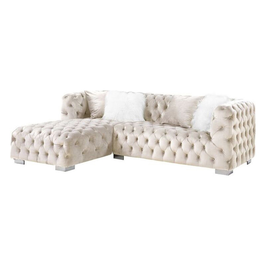 ACME - Syxtyx Sectional Sofa with 4 Pillows