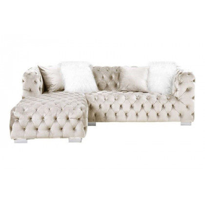 ACME - Syxtyx Sectional Sofa with 4 Pillows