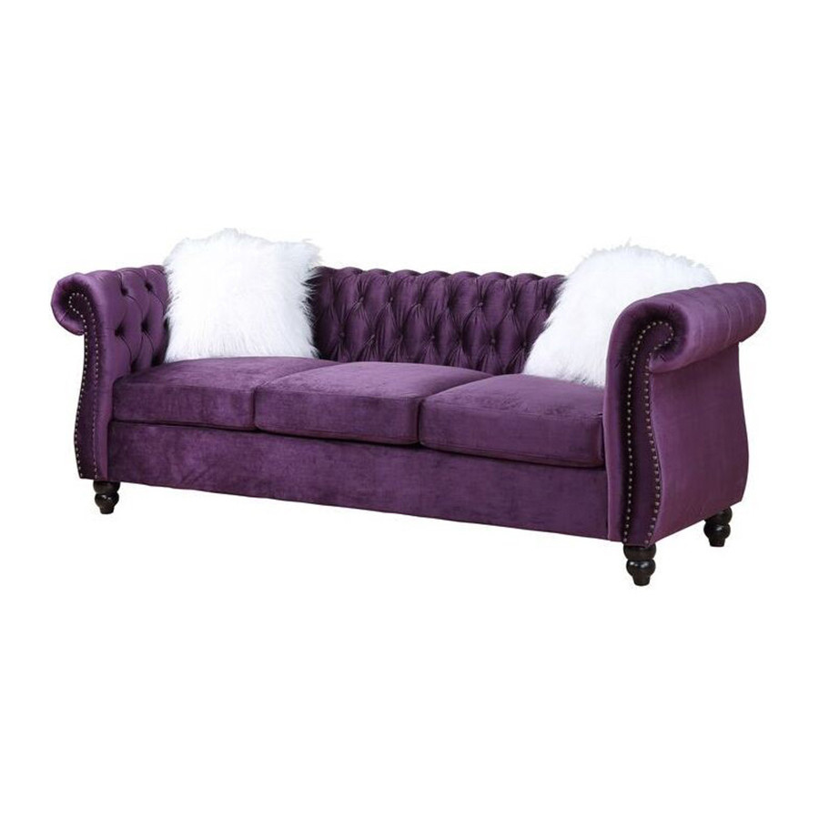 ACME - Thotton Sofa with 2 Pillows in Purple