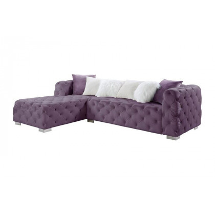 ACME - Qokmis Sectional Sofa with 6 Pillows