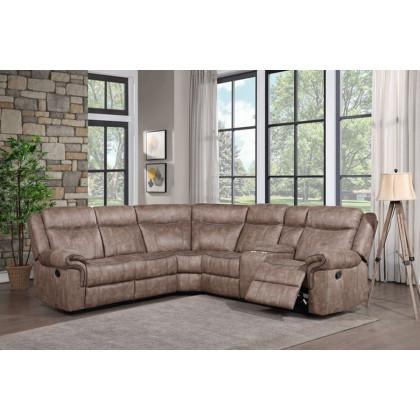 ACME Dollum Sectional Sofa - 2-Tone Chocolate Velvet