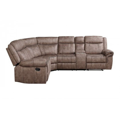 ACME Dollum Sectional Sofa - 2-Tone Chocolate Velvet