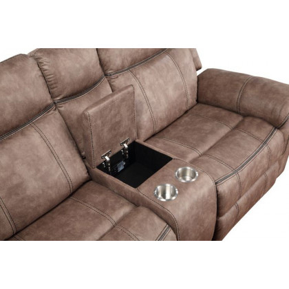 ACME Dollum Sectional Sofa - 2-Tone Chocolate Velvet