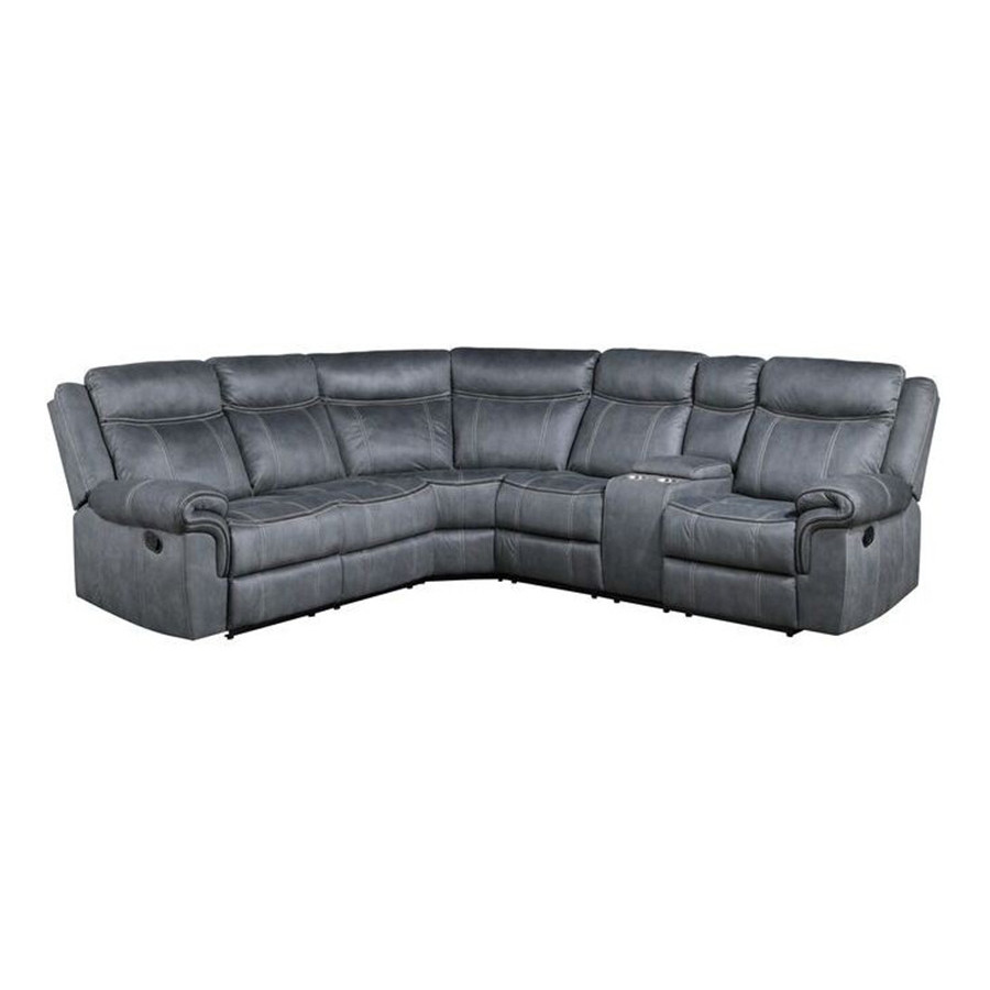 ACME Dollum Sectional Sofa - 2-Tone Gray Velvet