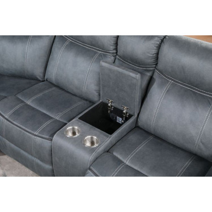 ACME Dollum Sectional Sofa - 2-Tone Gray Velvet