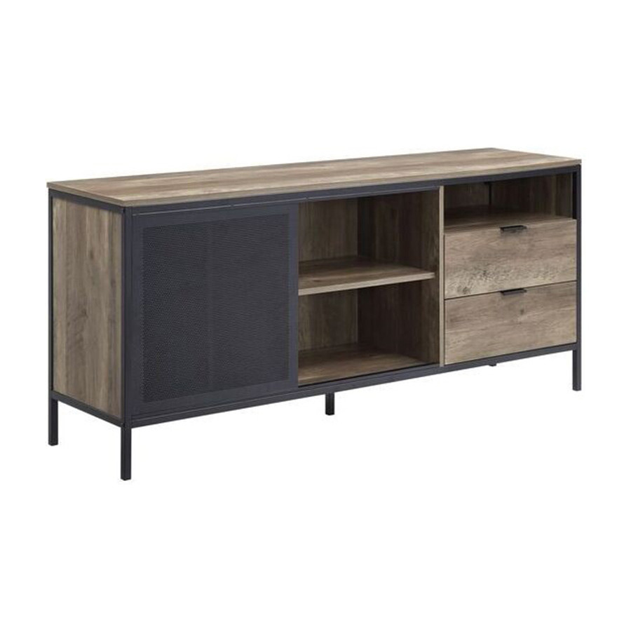 ACME - Nantan TV Stand in Rustic Oak/Black (LV00405)