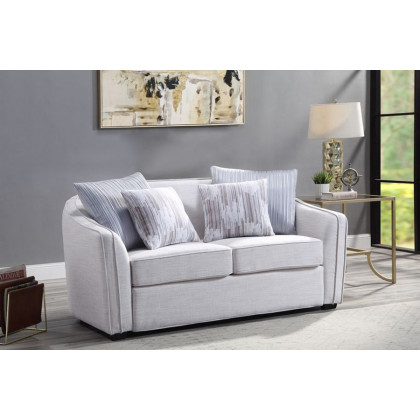 ACME - Mahler II Loveseat with 4 Pillows in Beige