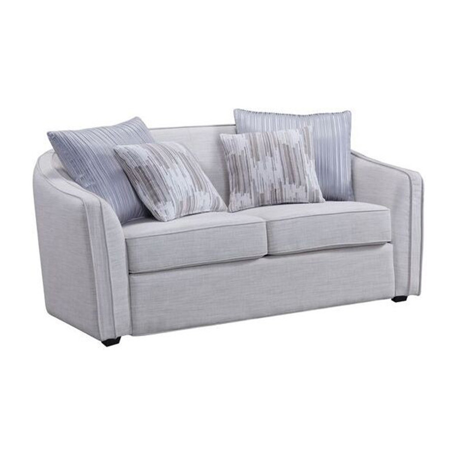 ACME - Mahler II Loveseat with 4 Pillows in Beige