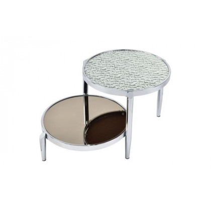 ACME - Abbe Coffee Table in Glass/Chrome