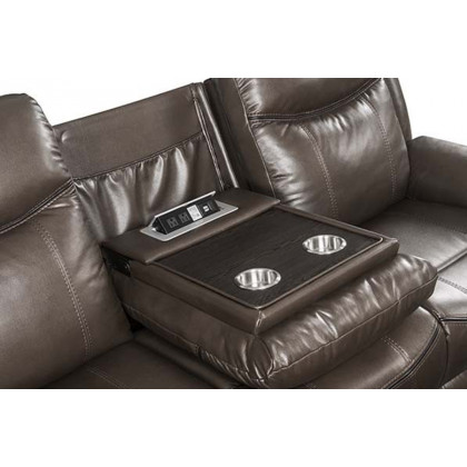 ACME - Lydia Motion Sofa with USB in Brown