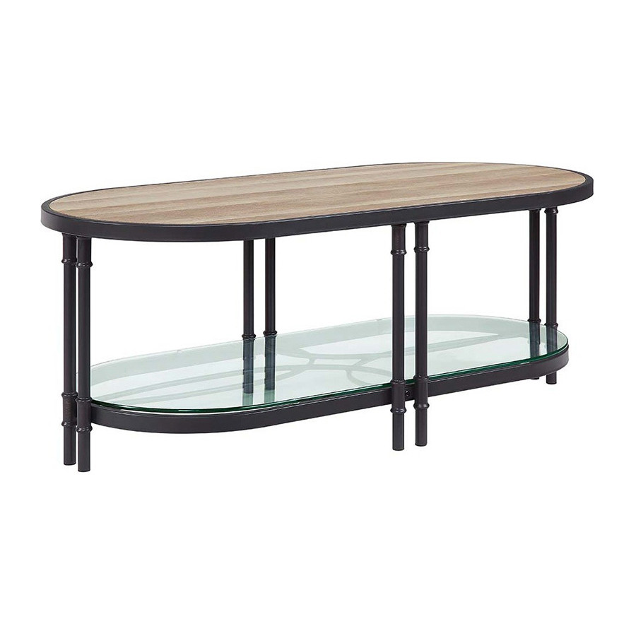 ACME - Brantley Coffee Table in Oak/Sandy Black