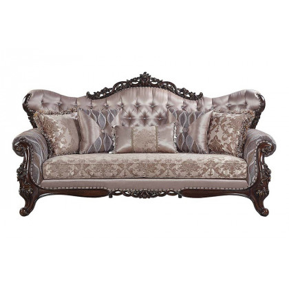 ACME - Benbek Sofa with 5 Pillows in Antique Oak
