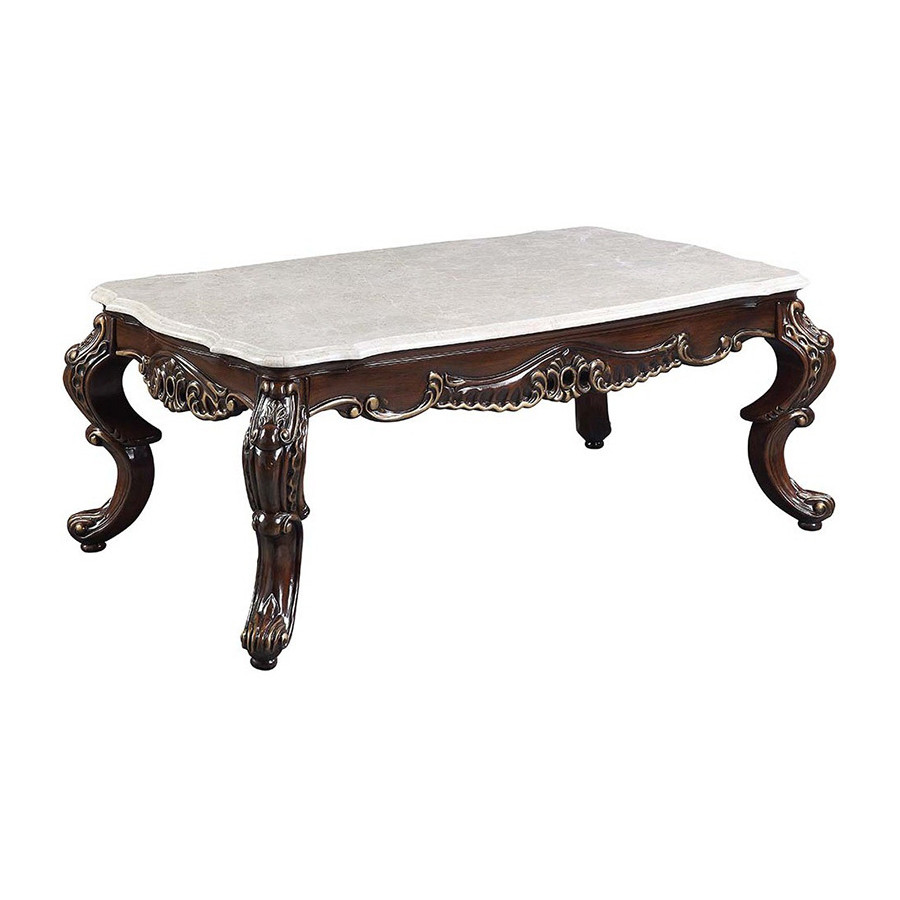 ACME - Benbek Coffee Table in Marble/Antique Oak