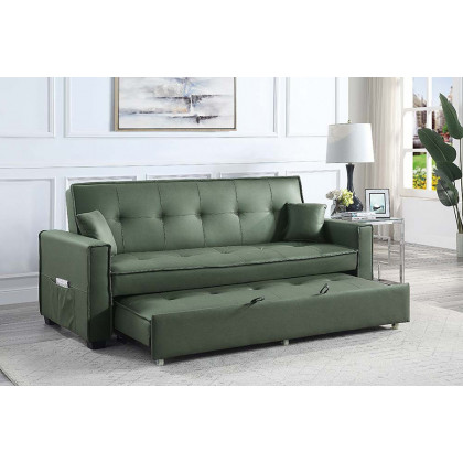 ACME - Octavio Adjustable Sofa with 2 Pillows in Green