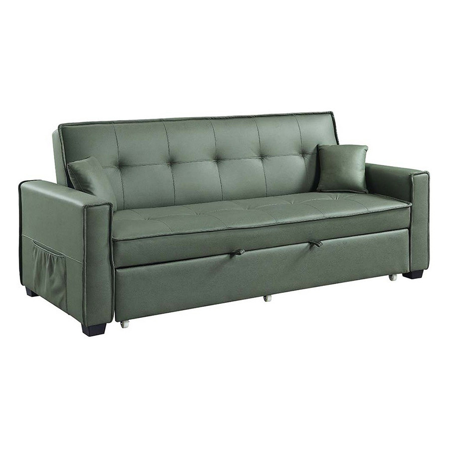ACME - Octavio Adjustable Sofa with 2 Pillows in Green