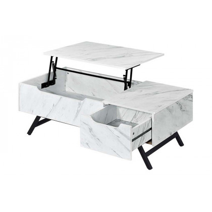 ACME Throm Coffee Table with Lift Top - Marble