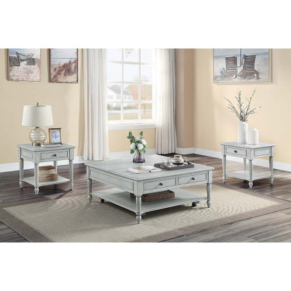 ACME - Ramiro End Table in Rustic Gray