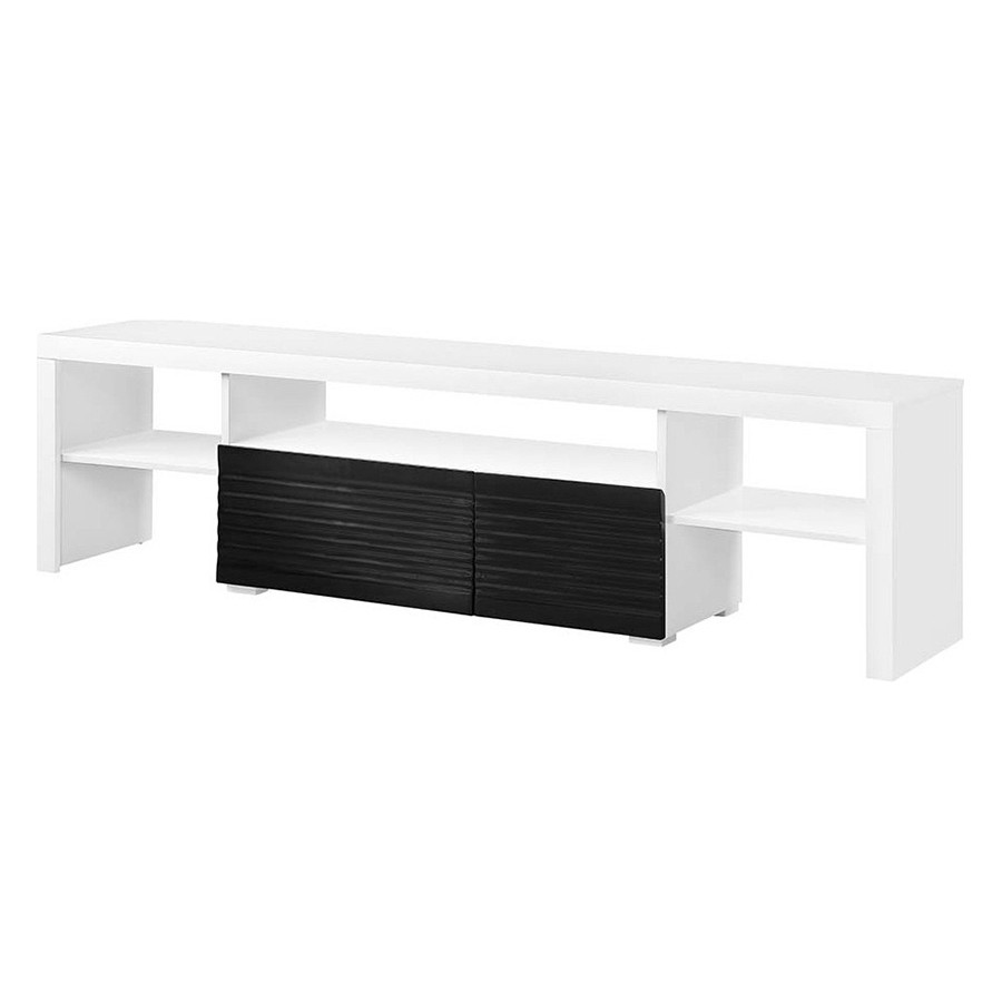 ACME - Buck II TV Stand in White/Black High Gloss