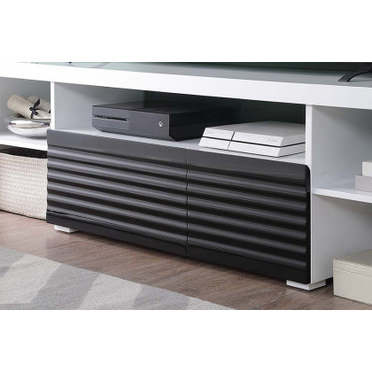 ACME - Buck II TV Stand in White/Black High Gloss