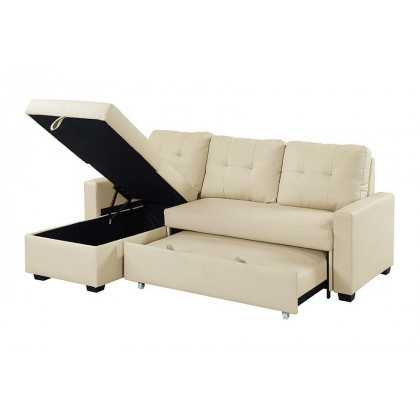 ACME - Dafina Sectional Sofa with Sleeper in Beige