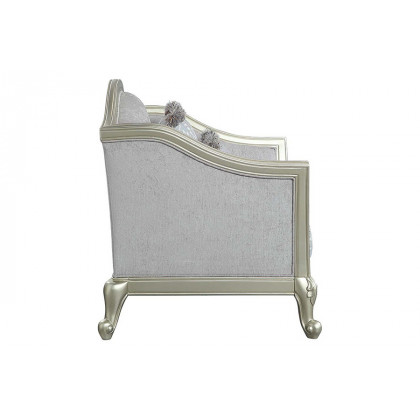 ACME - Qunsia Sofa with 5 Pillows in Light Gray/Champagne