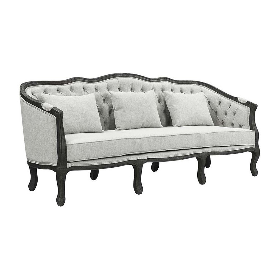 ACME - Samael Sofa with 3 Pillows in Gray/Dark Brown