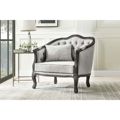 ACME Samael Chair with 1 Pillow - Gray and Black