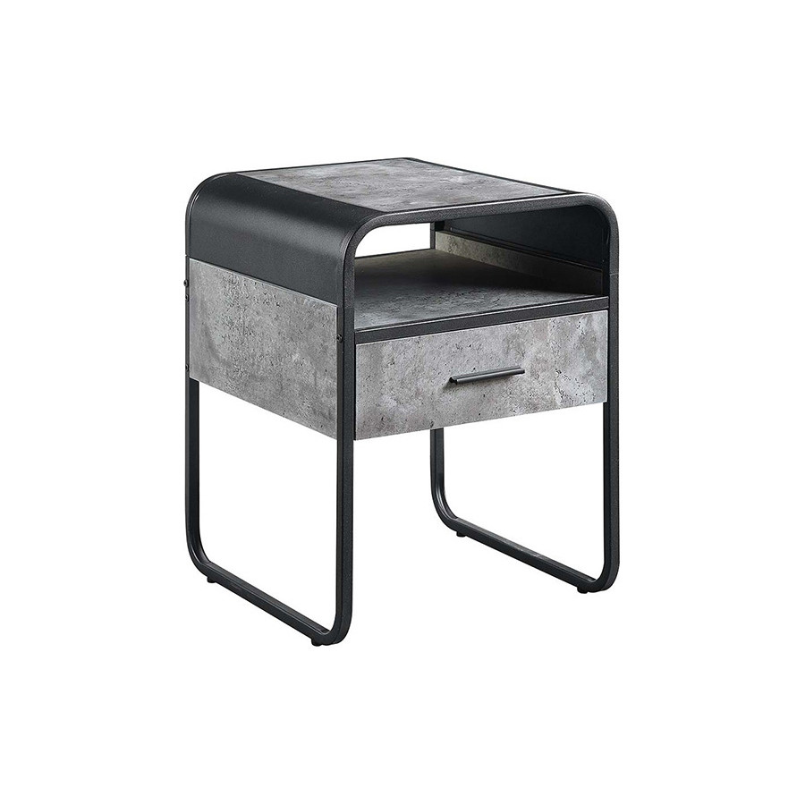 ACME - Raziela End Table in Concrete Gray/Black (LV01147)