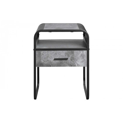 ACME - Raziela End Table in Concrete Gray/Black (LV01147)
