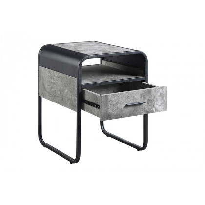 ACME - Raziela End Table in Concrete Gray/Black (LV01147)