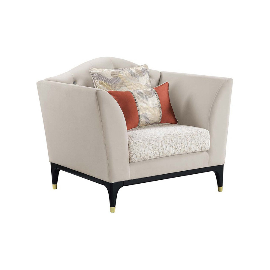 ACME - Tayden Chair with 2 Pillows in Beige