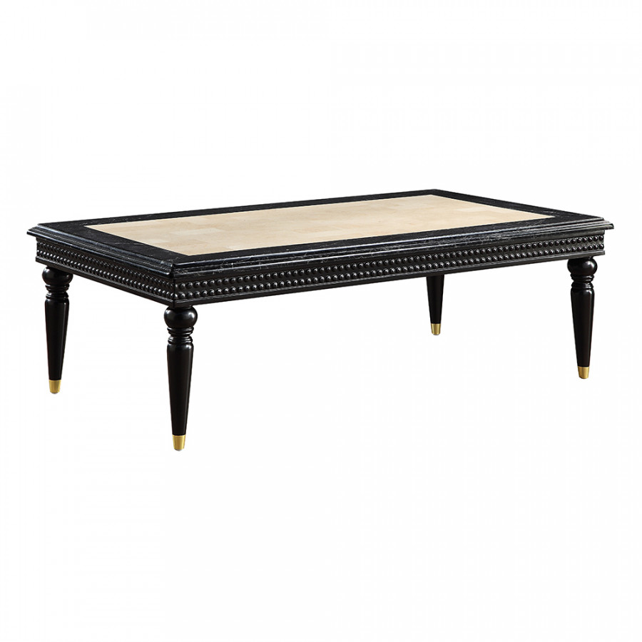 ACME - Tayden Coffee Table with Marble Top in Marble Top/Black