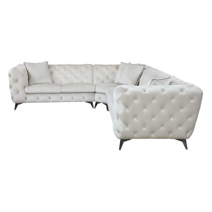 ACME - Atronia Sectional Sofa with 4 Pillows in Beige