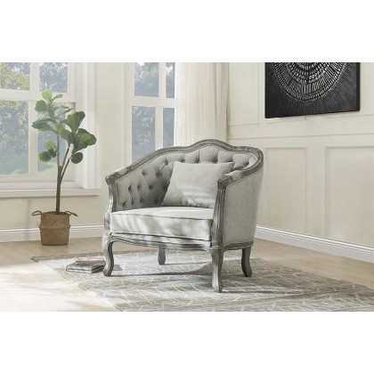 ACME Samael Chair with 1 Pillow - Gray
