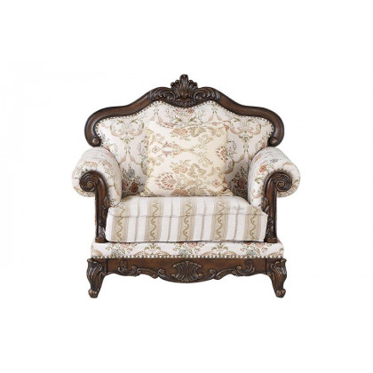 ACME - Nayla Chair with Pillow in Pattern/Cherry