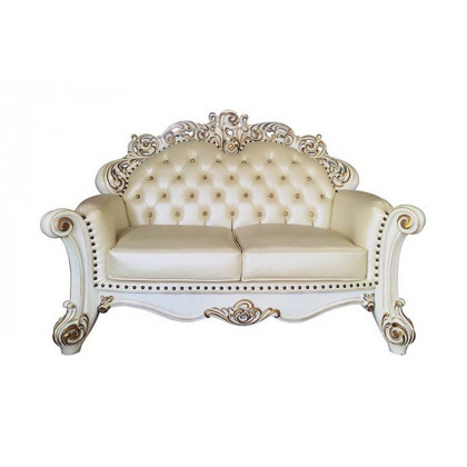 ACME Vendome Loveseat with 3 Pillows - Beige
