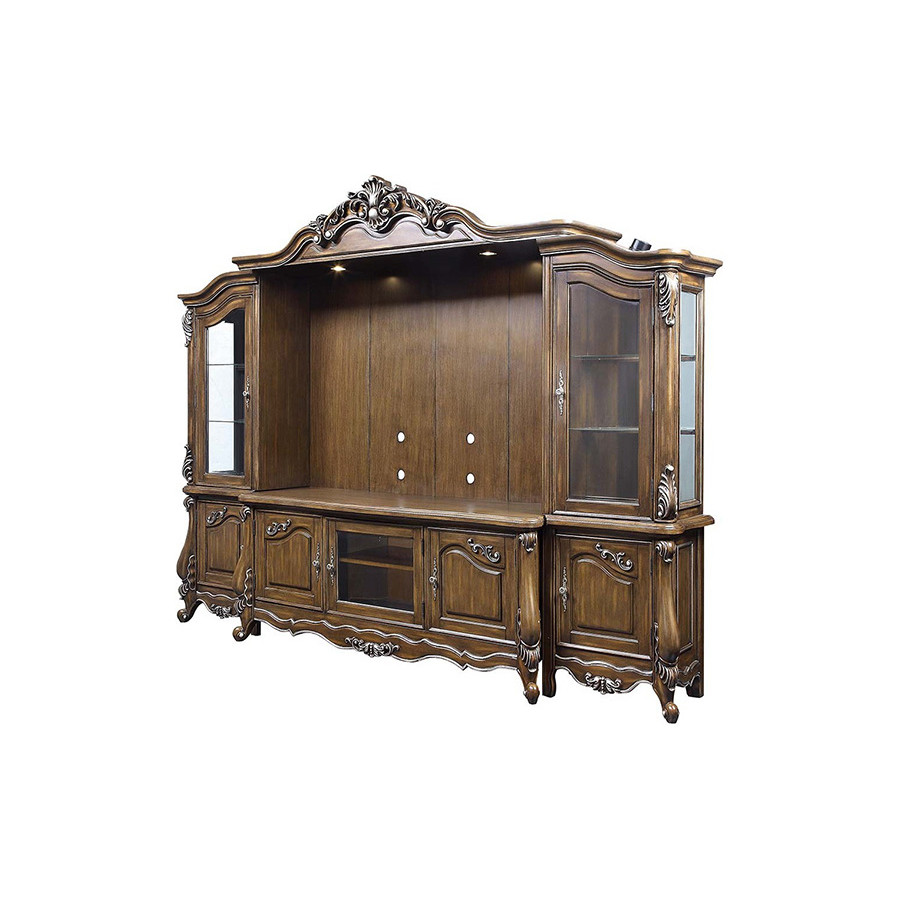 ACME - Latisha Entertainment Center in Antique Oak