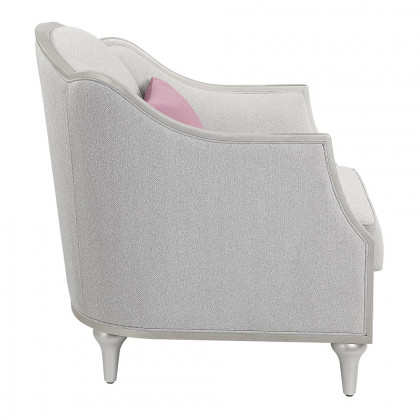 ACME - Kasa Chair with Pillow in Beige Linen/Champagne