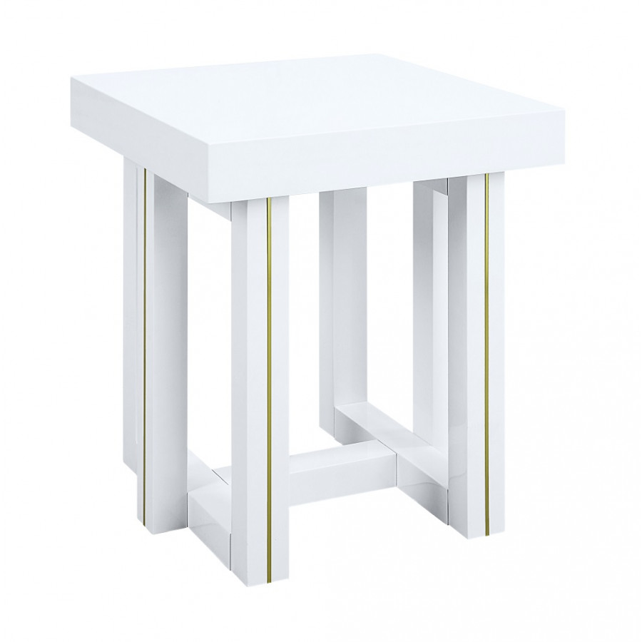 ACME - Paxley End Table in White High Gloss