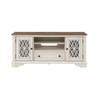 ACME - Florian TV Stand in Oak/Antique White