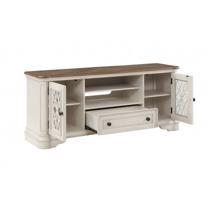 ACME - Florian TV Stand in Oak/Antique White