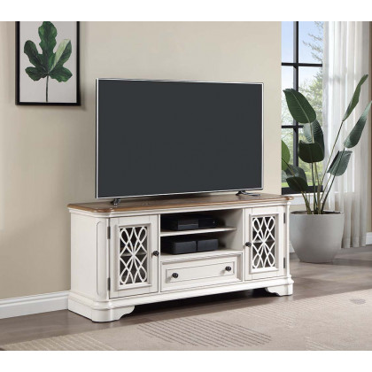 ACME - Florian TV Stand in Oak/Antique White